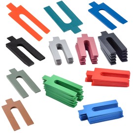 100pcs U Shaped Plastic Packers – Assorted Shims in 6 Sizes (1mm to 6mm) for Window and Door Installation, Flooring, Joinery, Furniture Leveling – Durable Plastic Wedges for Builders & DIY Projects