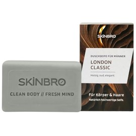 SKINBRO Solid Shampoo & Shower Gel - Shower Soap for Men, Vegan & Sustainable, Made in Germany, Free from Silicones - 100 g