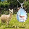 JERWLI Alpaca Sloth Necklace 925 Sterling Silver Alpaca Sloth Pendant