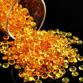 Maitys Floral Hot Glue Pellets Low Stringing Glue Pot Adhesive Beads 0.4 lb /200g Clear High Transparency Skillet Adhesive Pellets for Flower Wreath, Artificial Flowers, Crafts(Yellow)