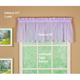 Today's Curtain Emelia Original Voile Valance 14", Lilac, 60" W x 14" L