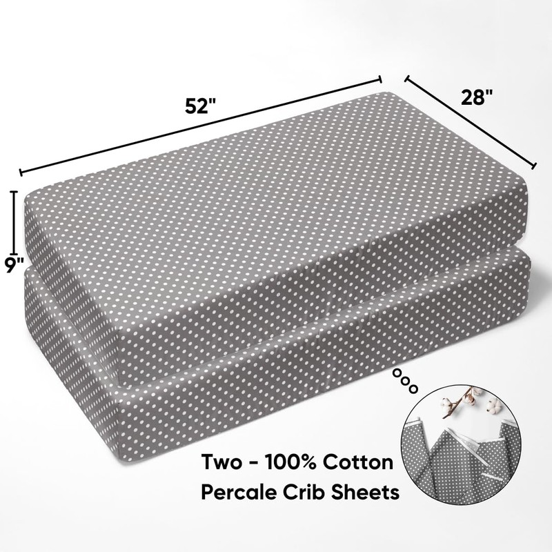 Bacati - Elephants White/Gray 10 pc Crib Bedding Set with