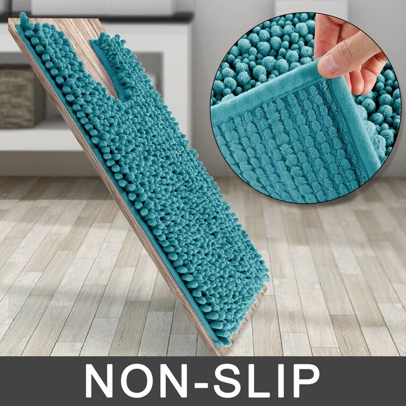 Yimobra Luxury Shaggy Toilet Bath Mat U-Shaped Contour Rugs for