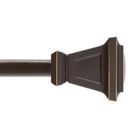 Kenney KN75350 Seville Square End Standard Decorative Window Curtain Rod, 28-48" Adjustable Length, Oil Rubbed Bronze Finish, 5/8" Diameter Steel Tube