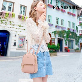 FANDARE Mini Backpack Women's Fashion Backpacks Small Crossbody Bags Travel Shoulder Bags Handbag Girls School Daypacks Waterproof PU Leather Pink