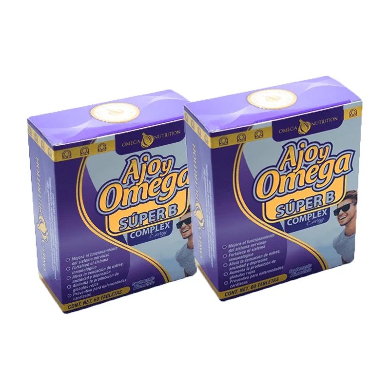 Paq 2 Ajo Y Omega Nutrition Súper B Complex Energy