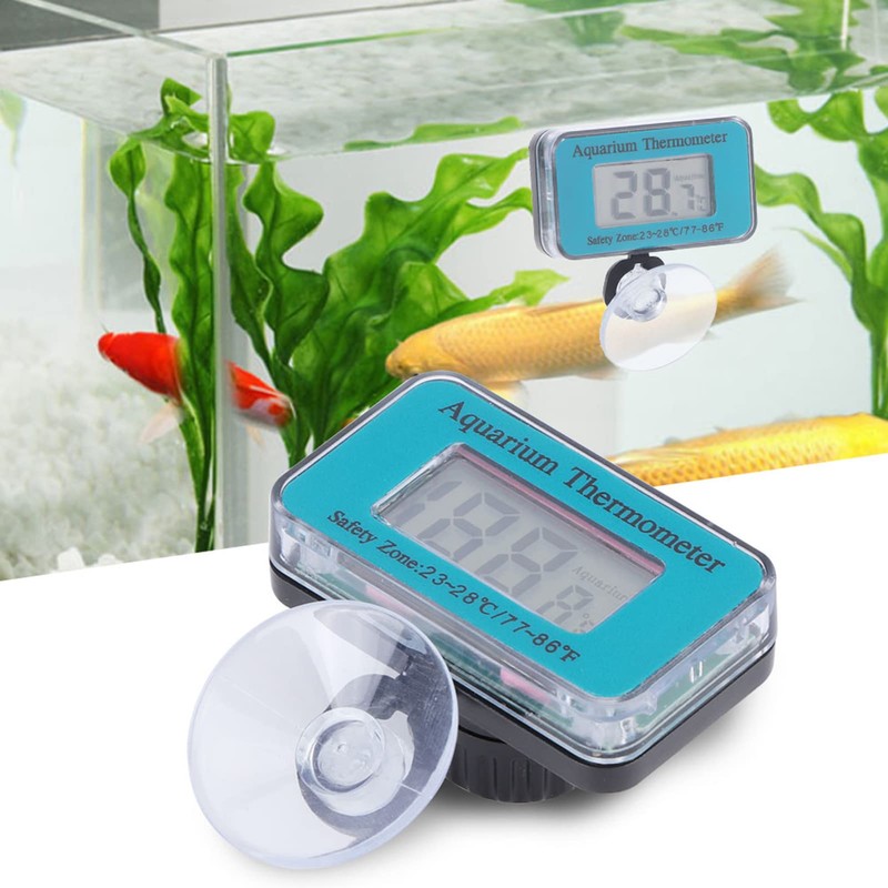 Aquarium Thermometer with LCD Display Water Temperature Meter Waterproof for