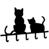 Maximex Key Board Cats-with 5 Hooks, Iron, Black, 15 x