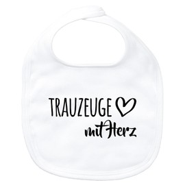 Huuraa Baby Lätzchen Trauzeuge mit Herz Geschenk White Bio Baumwolle Trauzeuge Präsent