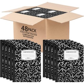 VEEBOOST Composition Notebooks, College Ruled Composition Notebook, Hard Cover Marble Composition Notebook, 100 sheets Of Paper (48, College Ruled Composition)