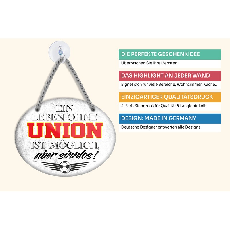 schilderkreis24 Tin Sign Football Sign "Ein Leben ohne Union ist
