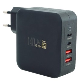 keepdrum GaN140 USB Multi-Quick Charger Fast Charger 2X USB-C 2X USB-A 140 Watt