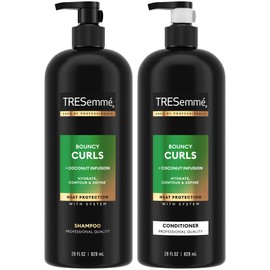 TRESemmé Shampoo and Conditioner Set, Bouncy Curls – Hydrating Curl-Defining, Curly Hair Formula, Frizz-Control Products, 28 Oz Ea