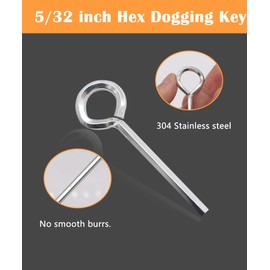 Aienxn 10pcs 5/32 inch Standard Hex Dogging Key with Full Loop，Metal Allen Wrench Door Key for Push Bar Panic Exit Device (Silver) Q-O-046-W-5/32