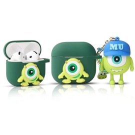 Silicone Case for AirPods 4 Earbuds (2024), XMBYGY Charging Shockproof Protective Headphones Cover with Cartoon Doll Anti-Lost Lanyard for Man Woman Teen (MrQ)