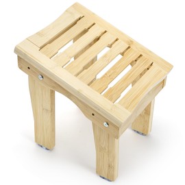 SOUJOY Shower Foot Rest for Shaving Legs, Bamboo Foot Step Stool for Inside Shower, Non-Slip Pedicure Foot Rest Stand for Bathroom, Bath Spa