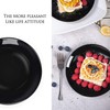 DELLING Porcelain Appetizer Plates, 7 Inch Black Dessert/Salad Plates -