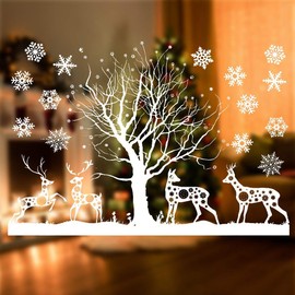Christmas Window Stickers Christmas Decoration Stickers Christmas Deco Window Decoration for Home/Shop Decorations Removable Static Stickers (Shifting)