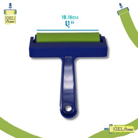 Gel Press Rubber Brayer - for printmaking, Scrapbooking, Paper Crafts, Home Decor & More - 4 Inches, Blue & Green