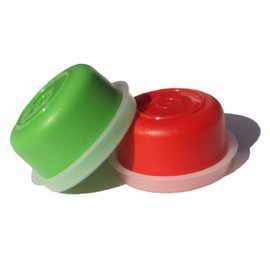 Set of 2 Tupperware Smidgets Tiny Treasure Mini Bowls in Red and Green