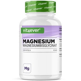 vit4ever Magnesium Bisglycinate - 240 Capsules - 300mg Magnesium - Chelate Form | 300 mg elemental magnesium per daily dose - Premium: chelated magnesium - laboratory tested, vegan, high dose