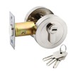 Qrity Single Cylinder Deadbolt, Round Deadbolt Lock with Keys, Modern