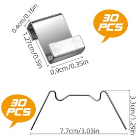 60 Pcs Greenhouse Clips for Glass - Stainless Steel Greenhouse Window Clips Glass Pane Fixings Clips - 30 Pcs Greenhouse Glazing W Wire Clips, 30 Pcs Greenhouse Glazing Z Wire Clips