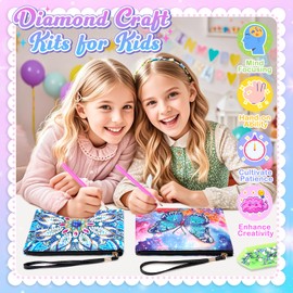 Flnlano Craft Kits for Kids Age 7-8-9-10, Girls Birthday Gifts for 8 9 10 11 12 Year Old, Diamond Art Painting Handbags Kit Arts and Crafts for Kids Adults, Creative Presents for 6-12 Year Old Girl