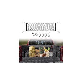 Canvcle Truck Bed Cargo Net for 2019-2025 2026 GMC Sierra 1500/2020-2026 Chevy Silverado 2500 3500 Accessories Envelope Style Mesh Trunk Net Organizer and Storage Stretchable Nylon Rear Cargo Netting