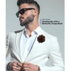 Vittorio Vico Men's Formal Solid Color Flower Lapel Pin -