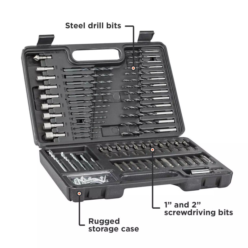 BLACK+DECKER 109 Piece Drill and Screwdriving Set with Storage Case