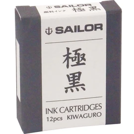 Sailor Refills Kiwa-Guro Super Black 12-Pack Fountain Pen Cartridge - 13-0602-120
