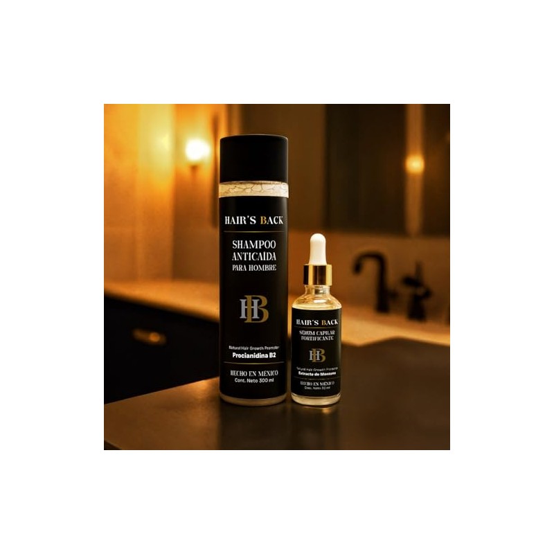 Kit Shampoo Anticaída Y Serum Capilar HAIR’S BACK Fortificante Tratamiento