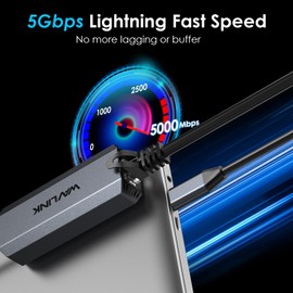 USB C to Ethernet Adapter 5G, WAVLINK 5G Ethernet Adapter for Laptop, Compatible with Type C Device to Network for MacBook/XPS etc.