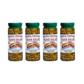 Central Grocery's Regular Mufflata Famous Italian Olive Salad 4 Jars 16oz/454g Each