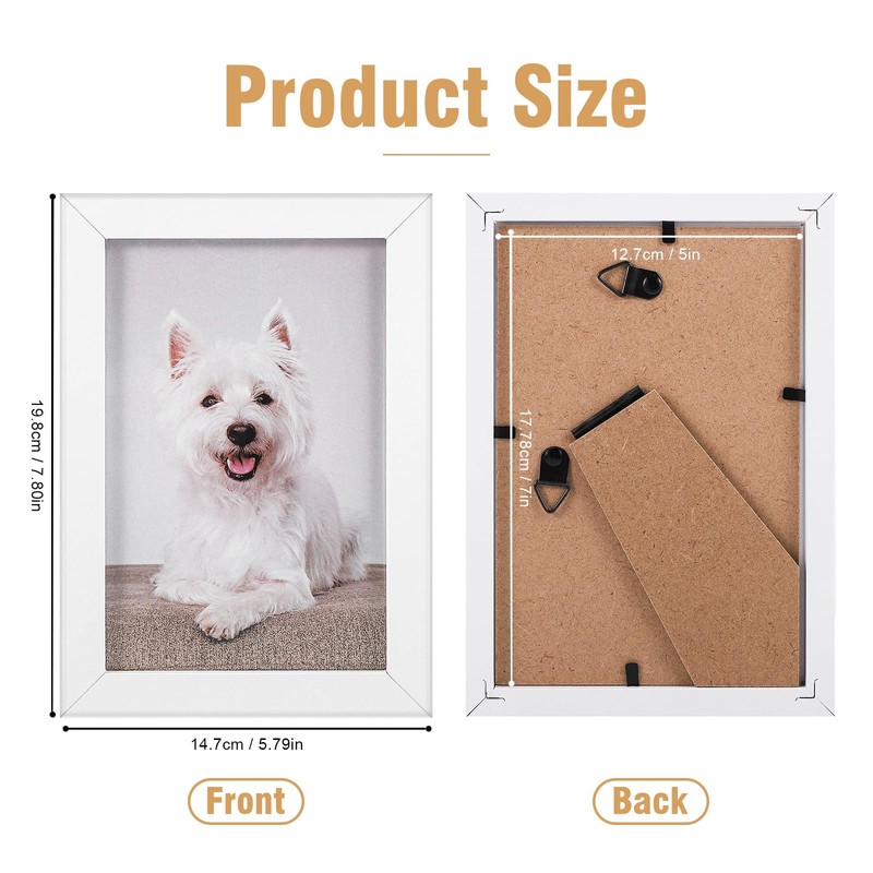 4 Pack Picture Frame, 7 x 5 Photo Frames Tabletop
