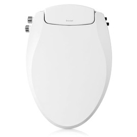 Brondell Asiento de inodoro de bidé, Swash Ecoseat no eléctrico, se adapta a inodoros alargados, color blanco, doble temperatura, sistema de boquilla doble, bidé con fácil instalación