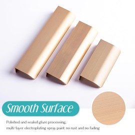 SPDYCESS Pack of 10 Cabinet Handles, Hidden Furniture Handles, Aluminium Alloy Cabinet Pull Handles, Wardrobe Kitchen Drawer Knobs with Screws, Copper Gold (96 mm)