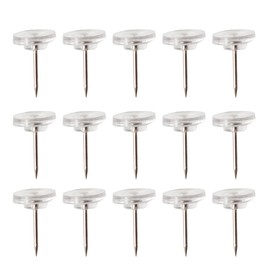 iplusmile 50 Piezas de Chinchetas Transparentes Planas, Tachuelas de Cabeza Redonda para Pizarrón de Corcho y Tablón de Anuncios, Pins de Oficina y Escuela para Mapas o Fotos