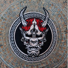 Unbranded Japanese Mask Embroidered Hook/Loop Morale Patch
