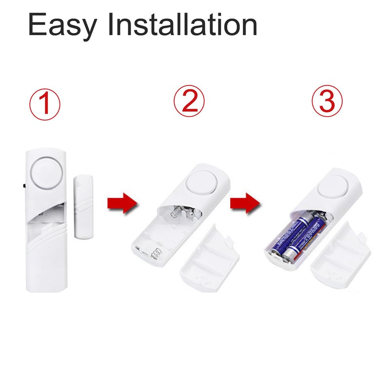 2 Pack Door/Window Alarm Magnetic, Wireless Security Sensor Burglar Alarm