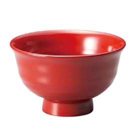 J-kitchens Miso Soup Bowl, Made in Japan, Wood, Perfect for Hands, Vermilion (1 Guest), 4.2 inches (10.7 cm), Dishwasher Safe, Lacquer, Hand Painted