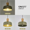 Contemporary Pendant Lighting,12 inch Pendant Lamp,Wood and Brass Accent,Adjustable Metal