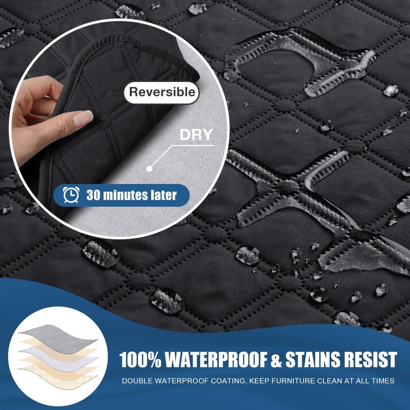 TAOCOCO 100% Waterproof Recliner Covers, Recliner Sofa Covers with Leg