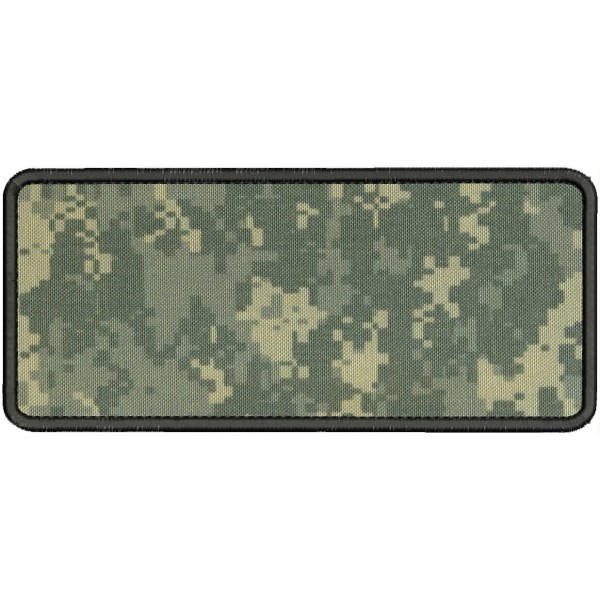 Blank Embroidery Patch 4x10'' VELCR@ ON BACK BLACK ON ACU