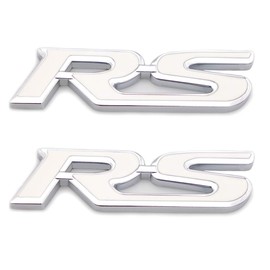 3D RS Emblem Front Grill Badge Decal Sticker Logo for Camaro Chevy Series (Silver)