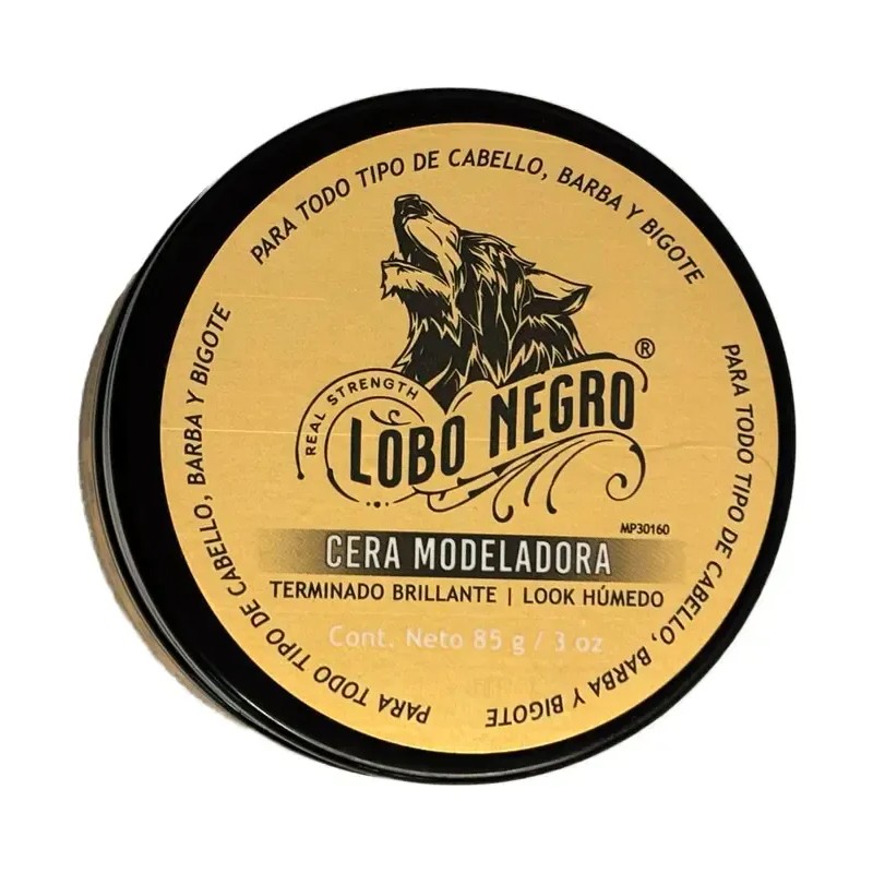 Cera Efecto Brillante Cabello, Barba Y Bigote 85g Lobo Negro