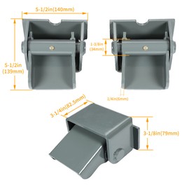 KUAFU 2 Steel Dump Trailer Hinges Compatible with Dump Trailers Dump Trucks Dump Body Gray Powder Coated W/Grease Fitting Heavy Duty