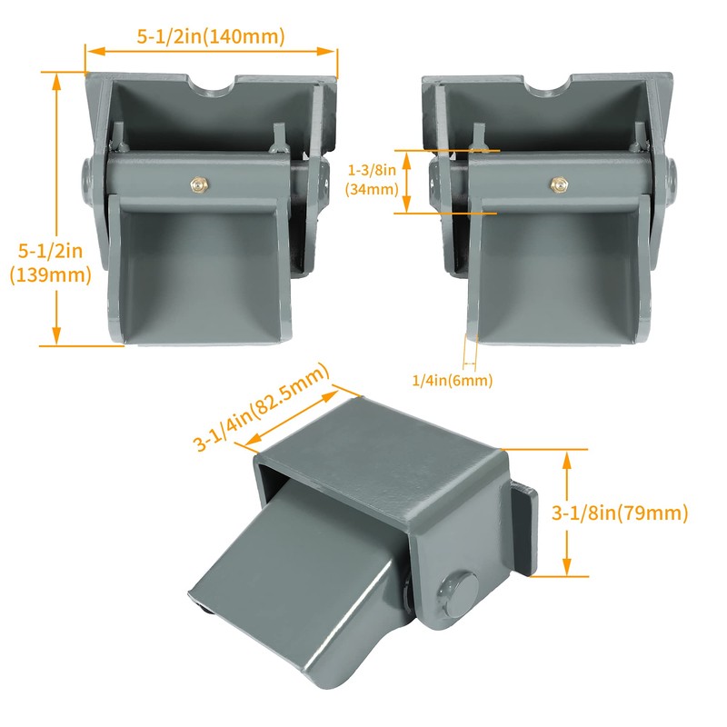 KUAFU 2 Steel Dump Trailer Hinges Compatible with Dump Trailers