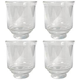 HonoDing Ceiling Lamp Replacement Shade Set of 4, Glass Ceiling Fan Light Covers, Clear Glass Lamp Shade for Ceilings Fan Light Chandelier Wall Sconce, Easy to Install